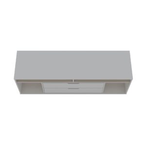 Manhattan Comfort Rockefeller 62.99 TV Stand with Metal Legs and 2 Drawers in White