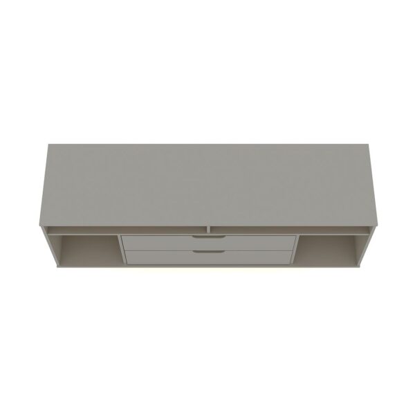 Manhattan Comfort Rockefeller 62.99 TV Stand with Metal Legs and 2 Drawers in Off White