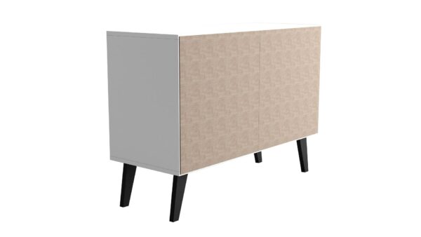 Manhattan Comfort Mid-Century- Modern Amsterdam Double Side Table 2.0 with 3 Shelves in White