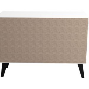 Manhattan Comfort Mid-Century- Modern Amsterdam Double Side Table 2.0 with 3 Shelves in White