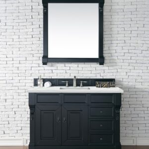 James Martin 147-114-5236-3ENC Brookfield 48 Inch Single Vanity Cabinet with Ethereal Noctis Quartz Top - Antique Black