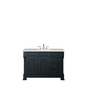 James Martin 147-114-5236-3ESR Brookfield 48 Inch Antique Black Single Vanity with 3 CM Eternal Serena Quartz Top