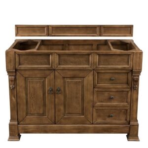 James Martin 147-114-5276-3CSP Brookfield 48 Inch Country Oak Single Vanity with Drawers with 3 cm Charcoal Soapstone Quartz Top with Sink