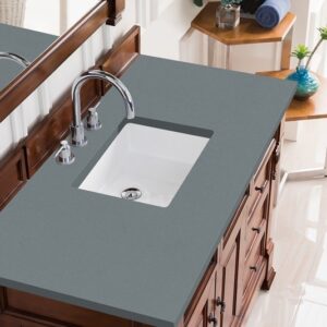 James Martin 147-114-5286-3CBL Brookfield 48 Inch Single Vanity Cabinet with Cala Blue Quartz Top - Warm Cherry