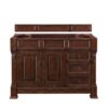 James Martin 147-114-5286-3CSP Brookfield 48 Inch Warm Cherry Single Vanity with Drawers with 3 cm Charcoal Soapstone Quartz Top with Sink