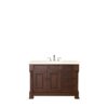 James Martin 147-114-5286-3EMR Brookfield 48 Inch Warm Cherry Single Vanity with 3 CM Eternal Marfil Quartz Top