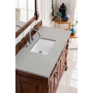 James Martin 147-114-5286-3ESR Brookfield 48 Inch Warm Cherry Single Vanity with 3 CM Eternal Serena Quartz Top