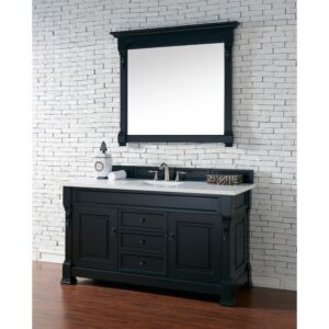 James Martin 147-114-53-3WZ Brookfield 60 Inch Single Vanity with 3cm White Zeus Quartz Top