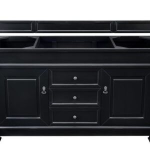 James Martin 147-114-5331-3CSP Brookfield 60 Inch Antique Black Single Vanity with 3 cm Charcoal Soapstone Quartz Top with Sink