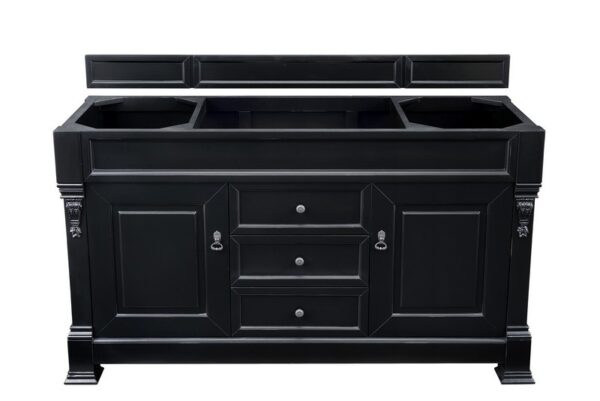 James Martin 147-114-5331-3EJP Brookfield 60 Inch Antique Black Single Vanity with 3 cm Eternal Jasmine Pearl Quartz Top with Sink