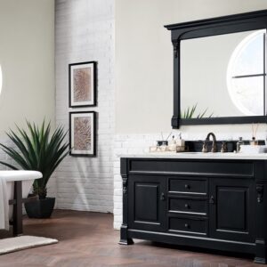 James Martin 147-114-5331-3ENC Brookfield 60 Inch Single Vanity Cabinet with Ethereal Noctis Quartz Top - Antique Black