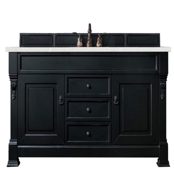 James Martin 147-114-5331-3ESR Brookfield 60 Inch Antique Black Single Vanity with 3 CM Eternal Serena Quartz Top