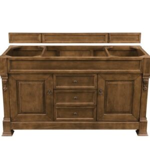 James Martin 147-114-5371-3CSP Brookfield 60 Inch Country Oak Single Vanity with 3 cm Charcoal Soapstone Quartz Top with Sink