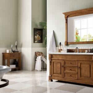 James Martin 147-114-5371-3ENC Brookfield 60 Inch Single Vanity Cabinet with Ethereal Noctis Quartz Top - Country Oak