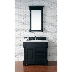 James Martin 147-114-55-3WZ Brookfield 36 Inch Single Vanity with 3cm White Zeus Quartz Top