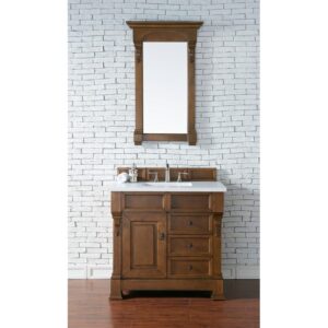 James Martin 147-114-55-3WZ Brookfield 36 Inch Single Vanity with 3cm White Zeus Quartz Top