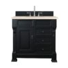 James Martin 147-114-5536-3EMR Brookfield 36 Inch Antique Black Single Vanity with 3 CM Eternal Marfil Quartz Top