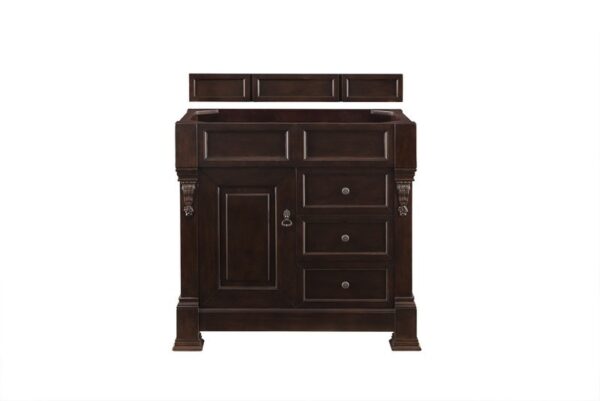 James Martin 147-114-5566 Brookfield 36 Inch Burnished Mahogany Single Vanity with Drawers