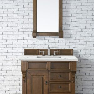 James Martin 147-114-5576-3ENC Brookfield 36 Inch Single Vanity Cabinet with Ethereal Noctis Quartz Top - Country Oak