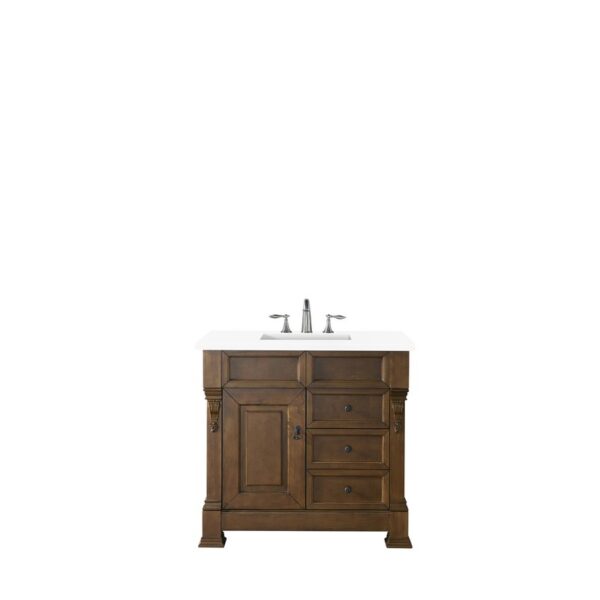 James Martin 147-114-55-3WZ Brookfield 36 Inch Single Vanity with 3cm White Zeus Quartz Top