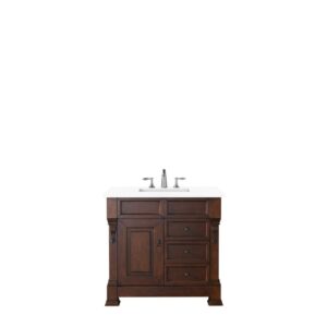 James Martin 147-114-55-3WZ Brookfield 36 Inch Single Vanity with 3cm White Zeus Quartz Top