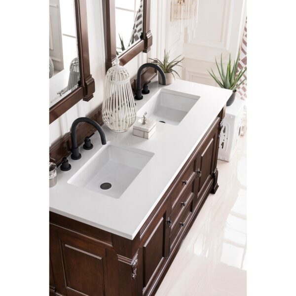 James Martin 147-114-56-3WZ Brookfield 60 Inch Double Vanity with 3cm White Zeus Quartz Top