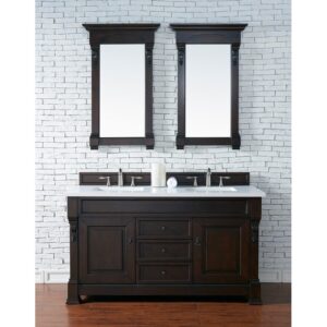 James Martin 147-114-56-3WZ Brookfield 60 Inch Double Vanity with 3cm White Zeus Quartz Top