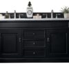 James Martin 147-114-5631-3CAR Brookfield 60 Inch Antique Black Double Vanity with 3 cm Carrara Marble Top