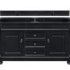 James Martin 147-114-5631-3GEX Brookfield 60 Inch Antique Black Double Vanity with 3 cm Grey Expo Quartz Top with Sink