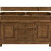 James Martin 147-114-5671-3CSP Brookfield 60 Inch Country Oak Double Vanity with 3 cm Charcoal Soapstone Quartz Top with Sink