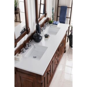 James Martin 147-114-57-3WZ Brookfield 72 Inch Double Vanity with 3cm White Zeus Quartz Top