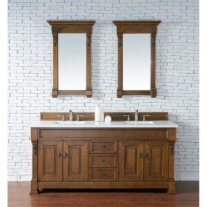 James Martin 147-114-57-3WZ Brookfield 72 Inch Double Vanity with 3cm White Zeus Quartz Top