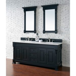 James Martin 147-114-57-3WZ Brookfield 72 Inch Double Vanity with 3cm White Zeus Quartz Top