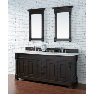 James Martin 147-114-57-3WZ Brookfield 72 Inch Double Vanity with 3cm White Zeus Quartz Top