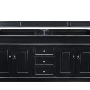 James Martin 147-114-5731-3CSP Brookfield 72 Inch Antique Black Double Vanity with 3 cm Charcoal Soapstone Quartz Top with Sink