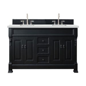 James Martin 147-114-5731-3ENC Brookfield 72 Inch Double Vanity Cabinet with Ethereal Noctis Quartz Top - Antique Black