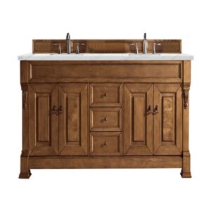 James Martin 147-114-5771-3ENC Brookfield 72 Inch Double Vanity Cabinet with Ethereal Noctis Quartz Top - Country Oak