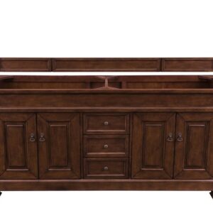 James Martin 147-114-5781-3EJP Brookfield 72 Inch Warm Cherry Double Vanity with 3 cm Eternal Jasmine Pearl Quartz Top with Sink