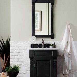 James Martin 147-114-V26-AQB-3CAR Brookfield 26 Inch Antique Black Single Vanity with 3 cm Carrara Marble Top