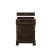 James Martin 147-114-V26-BNM-3EJP Brookfield 26 Inch Burnished Mahogany Single Vanity with 3 cm Eternal Jasmine Pearl Quartz Top with Sink