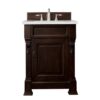 James Martin 147-114-V26-BNM-3ESR Brookfield 26 Inch Burnished Mahogany Single Vanity with 3 CM Eternal Serena Quartz Top