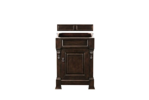 James Martin 147-114-V26-BNM-3GEX Brookfield 26 Inch Burnished Mahogany Single Vanity with 3 cm Grey Expo Quartz Top with Sink