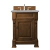 James Martin 147-114-V26-COK-3ESR Brookfield 26 Inch Country Oak Single Vanity with 3 CM Eternal Serena Quartz Top