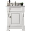 James Martin 147-V26-BW-3AF Brookfield 26 Inch Bright White Single Vanity with 3 cm Arctic Fall Solid Surface Top