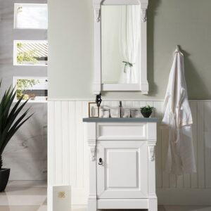 James Martin 147-V26-BW-3CBL Brookfield 26 Inch Single Vanity Cabinet with Cala Blue Quartz Top - Bright White