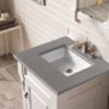 James Martin 147-V26-BW-3GEX Brookfield 26 Inch Bright White Single Vanity with 3 cm Grey Expo Quartz Top with Sink