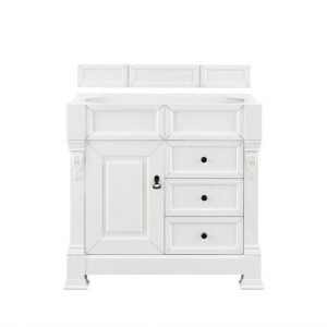 James Martin 147-V36-BW Brookfield 36 Inch Bright White Single Vanity with Drawers