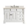 James Martin 147-V48-BW-3EMR Brookfield 48 Inch Bright White Single Vanity with 3 CM Eternal Marfil Quartz Top