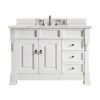 James Martin 147-V48-BW-3ENC Brookfield 48 Inch Single Vanity Cabinet with Ethereal Noctis Quartz Top - Bright White