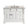 James Martin 147-V48-BW-3ESR Brookfield 48 Inch Bright White Single Vanity with 3 CM Eternal Serena Quartz Top